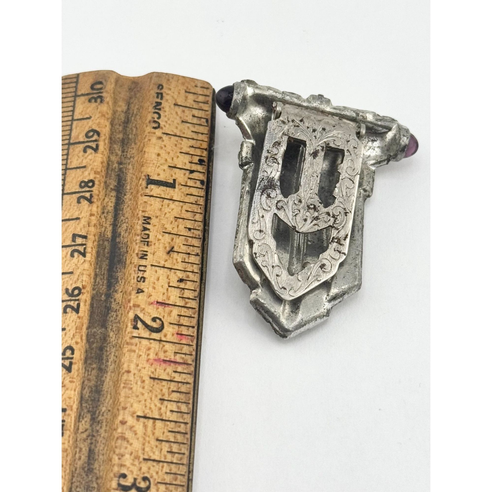 Vintage Estate art deco glass fur dress clip Size ONE SIZE - 6 Thumbnail