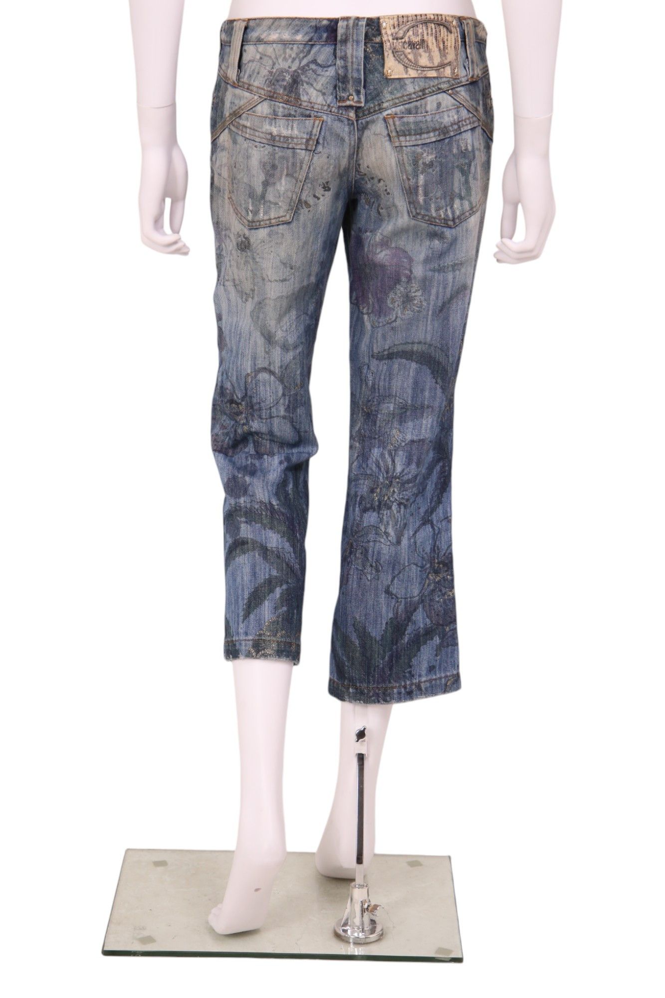 Roberto Cavalli 2000's Capri Bootcut Floral Jean Size 28" / US 6 / IT 42 - 3 Thumbnail