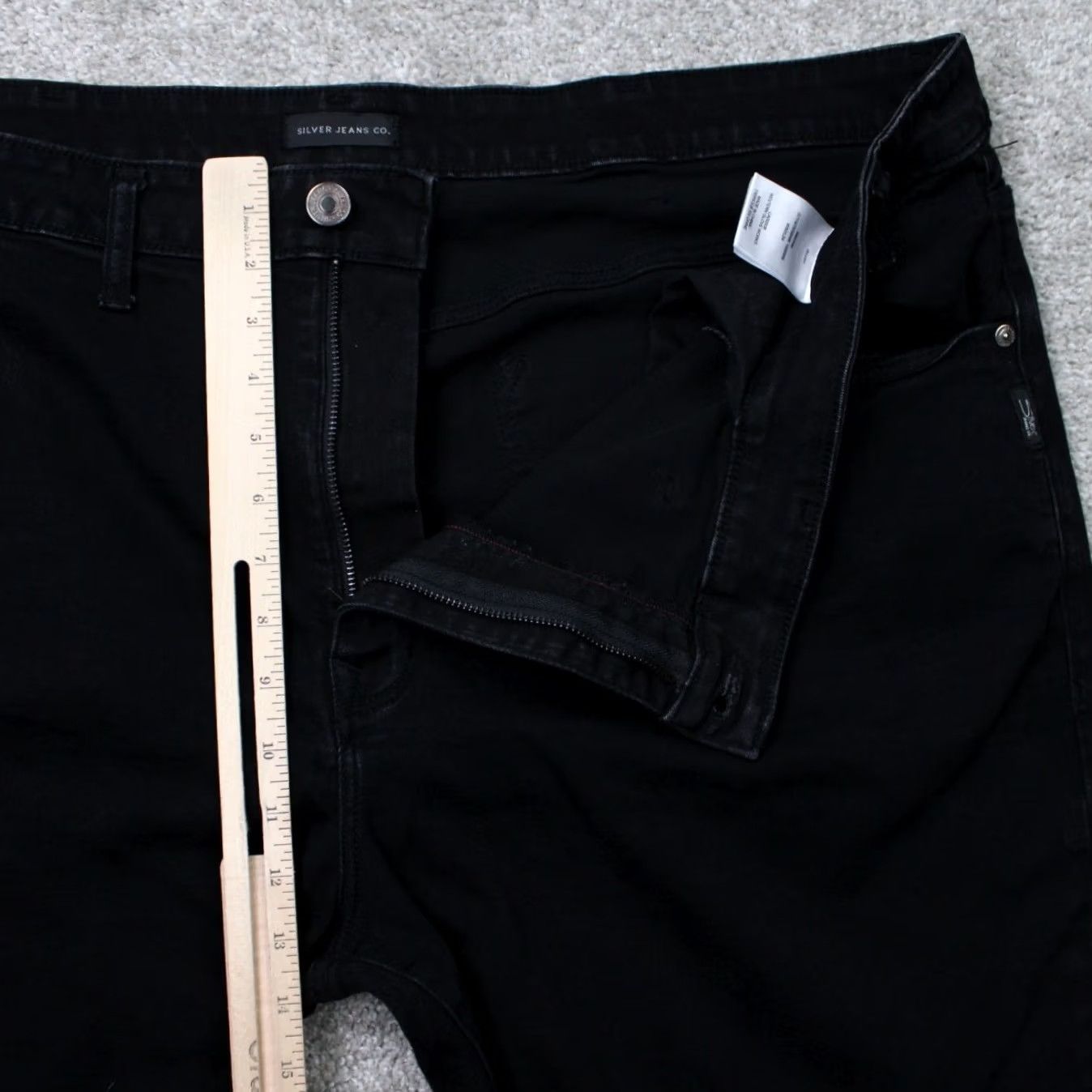 Silver Jeans Co. Silver Jeans Mens Jeans 50x34 Black Machray Denim 5-Pocket Stretch Relaxed Regular Fit Jeans Mens Size US 34 / EU 50 - 7 Thumbnail
