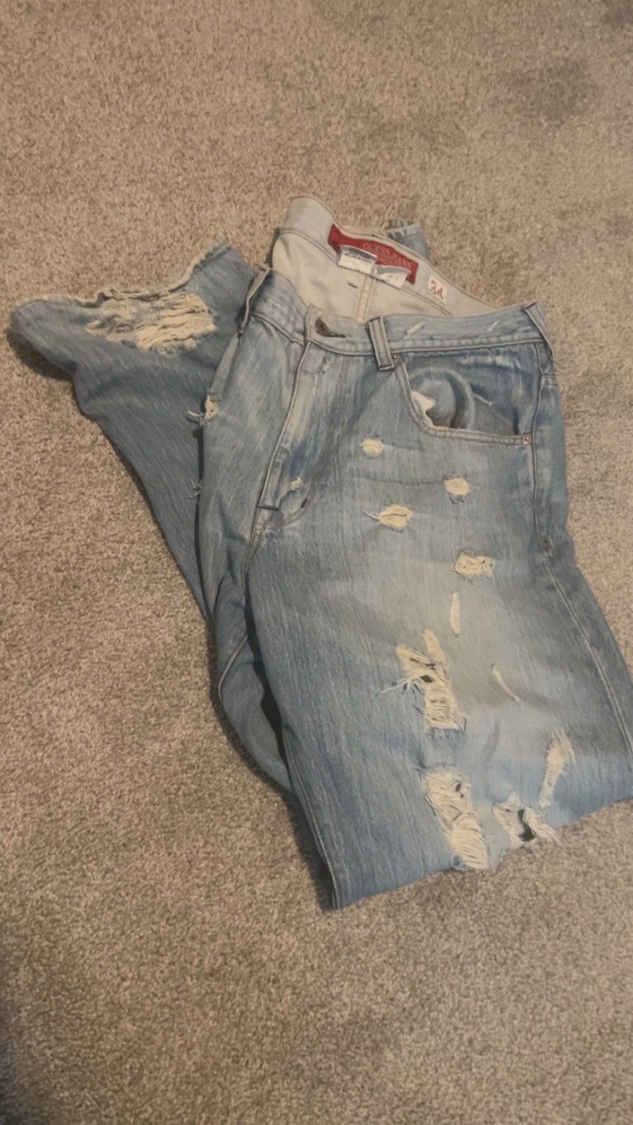 Other Vintage Distressed Ripped Jeans Size US 34 / EU 50 - 6 Thumbnail