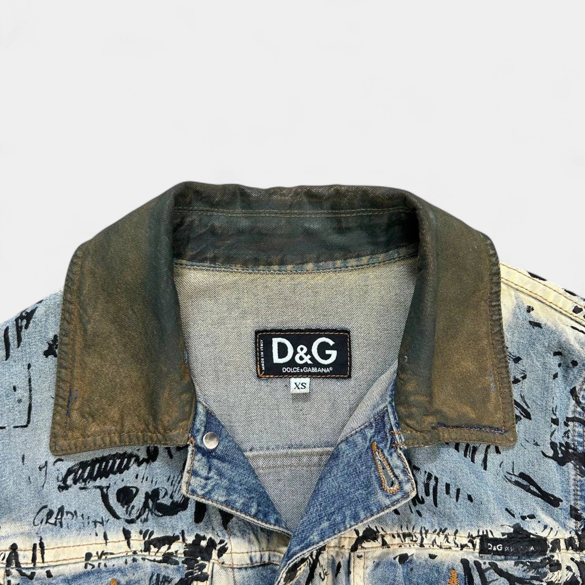 Dolce & Gabbana Dolce & Gabbana 2000s Denim Scribble Denim Jacket Size US XS / EU 42 / 0 - 4 Thumbnail
