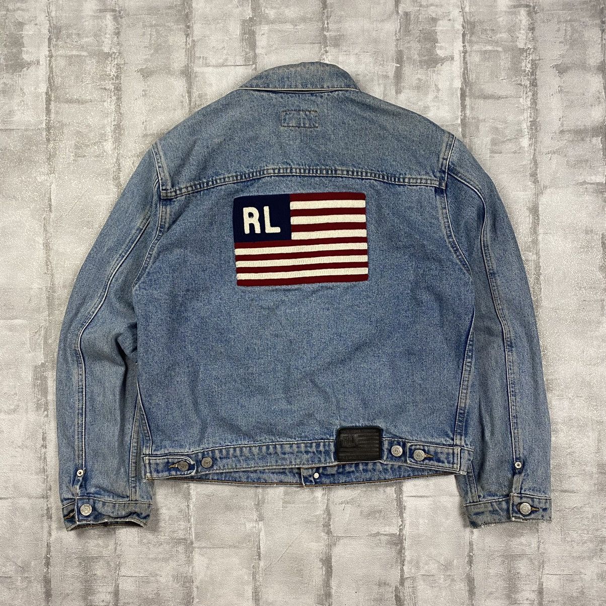 Vintage Ralph Lauren Polo Jeans Co Jean Jacket USA Flag shops Women’s Size Medium