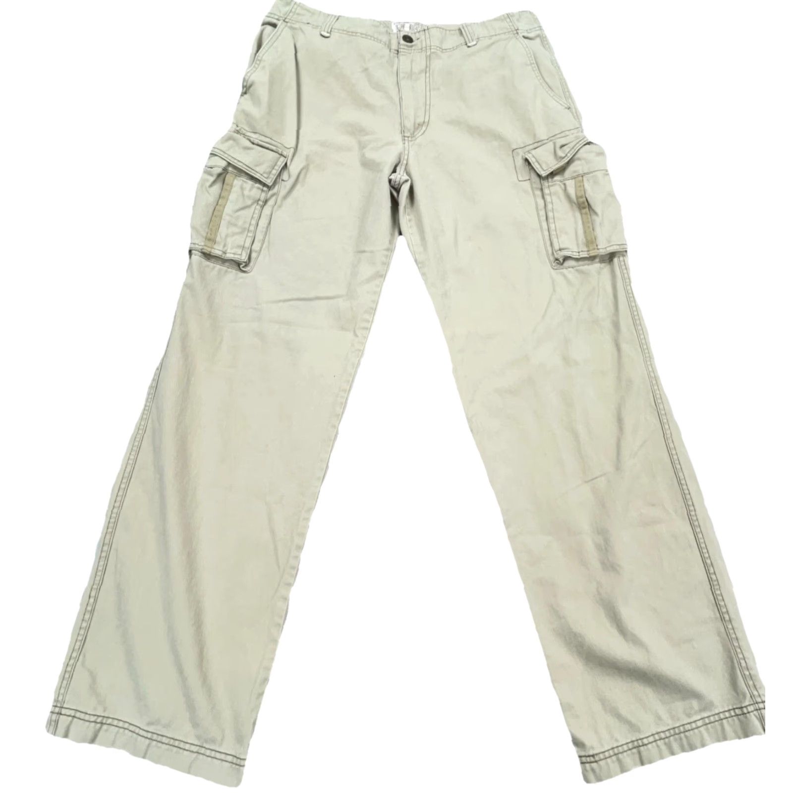 Vintage VINTAGE Trailer Pants Cargo Men 36x34 Tan Beige Canvas 5-Pocket Relaxed Modern 2000s Y2K Baggy Workwear Boots Mens Cargo Pants Size US 36 / EU 52 - 2 Thumbnail