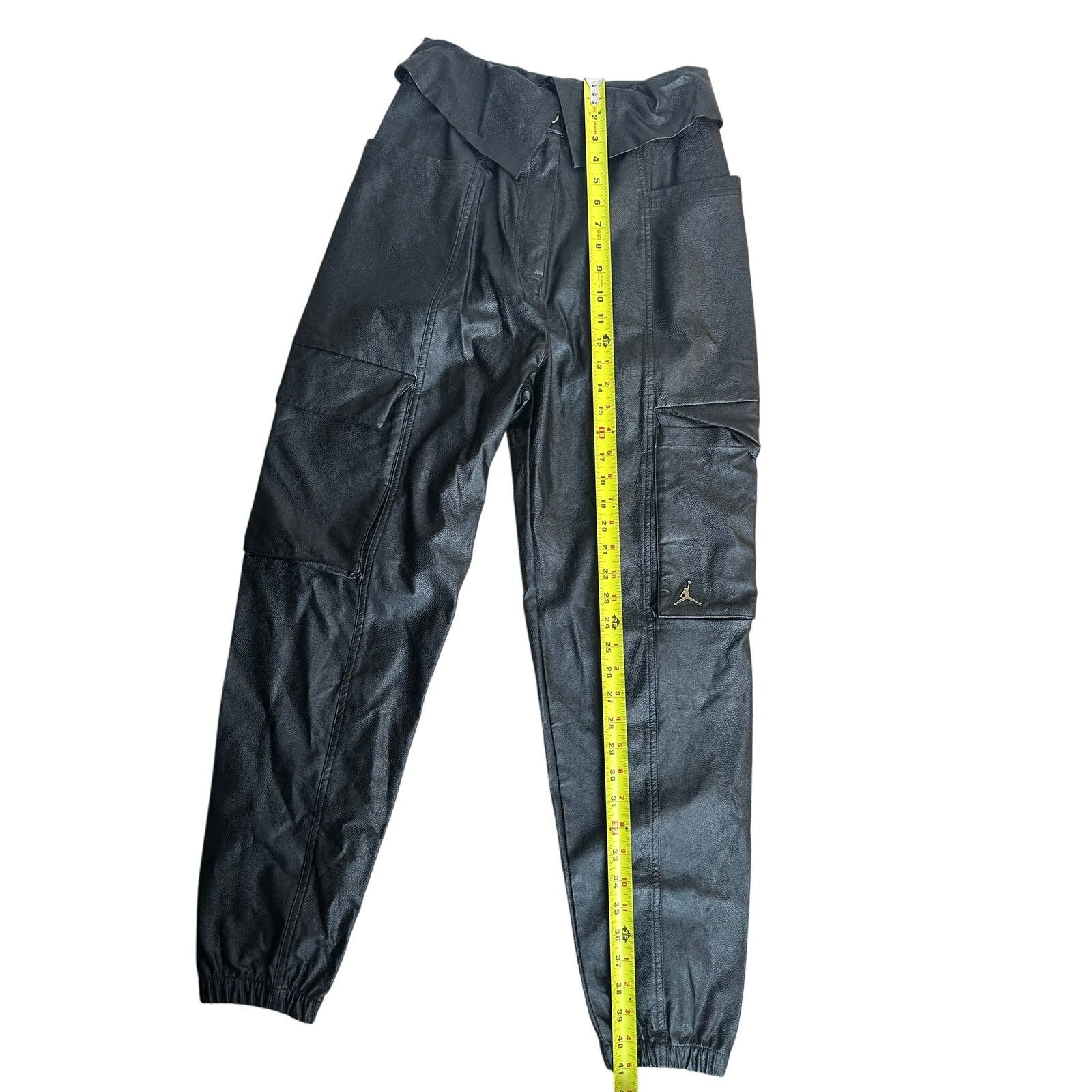 Jordan Brand Jordan Black Leather Cargo Pants Size S CW6485-010 - New Size 26" / US 2 / IT 38 - 5 Thumbnail