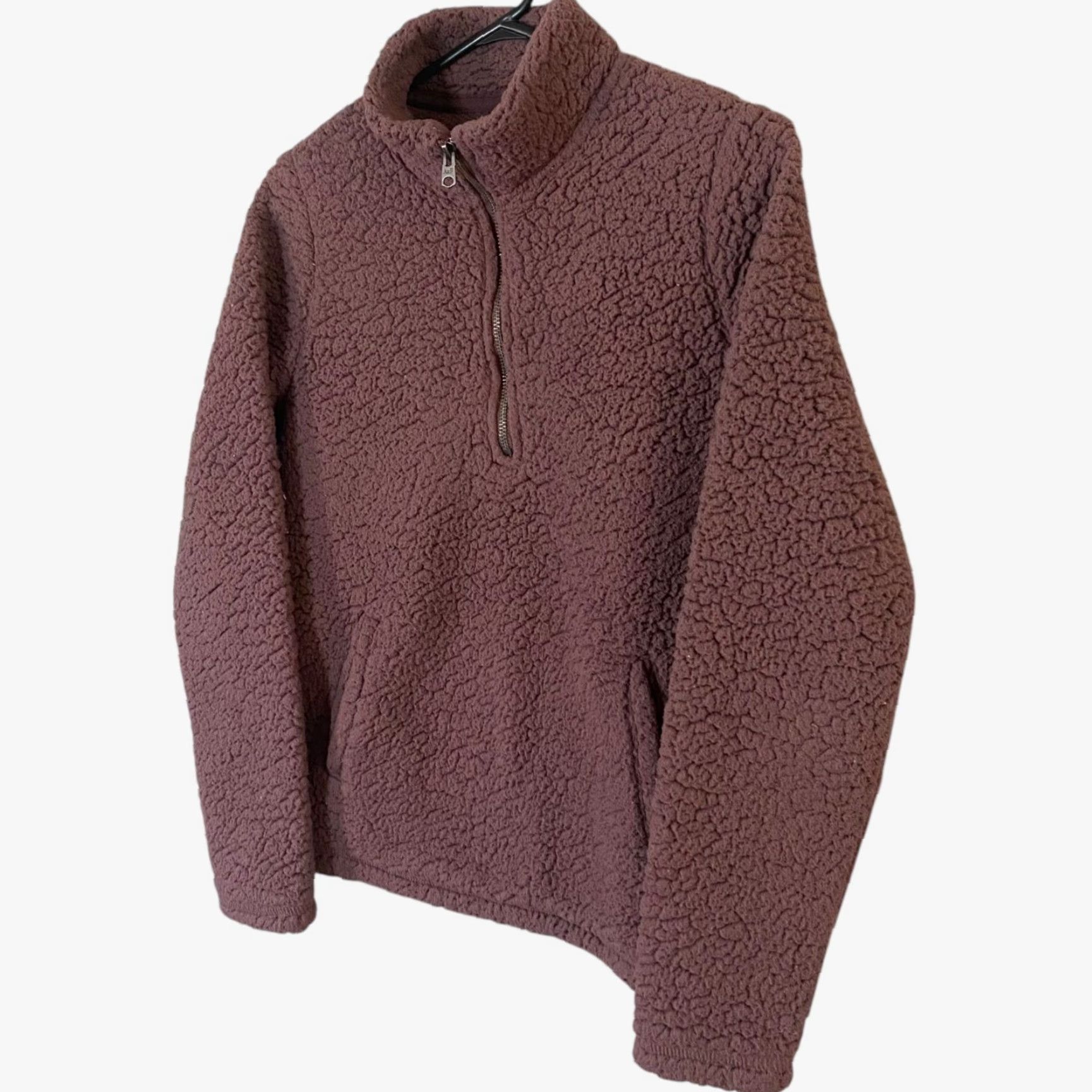 Abercrombie & Fitch Abercrombie & Fitch Sherpa Half-Zip Teddy Sweater Mauve Pink Women's Size Small Size S / US 4 / IT 40 - 2 Thumbnail