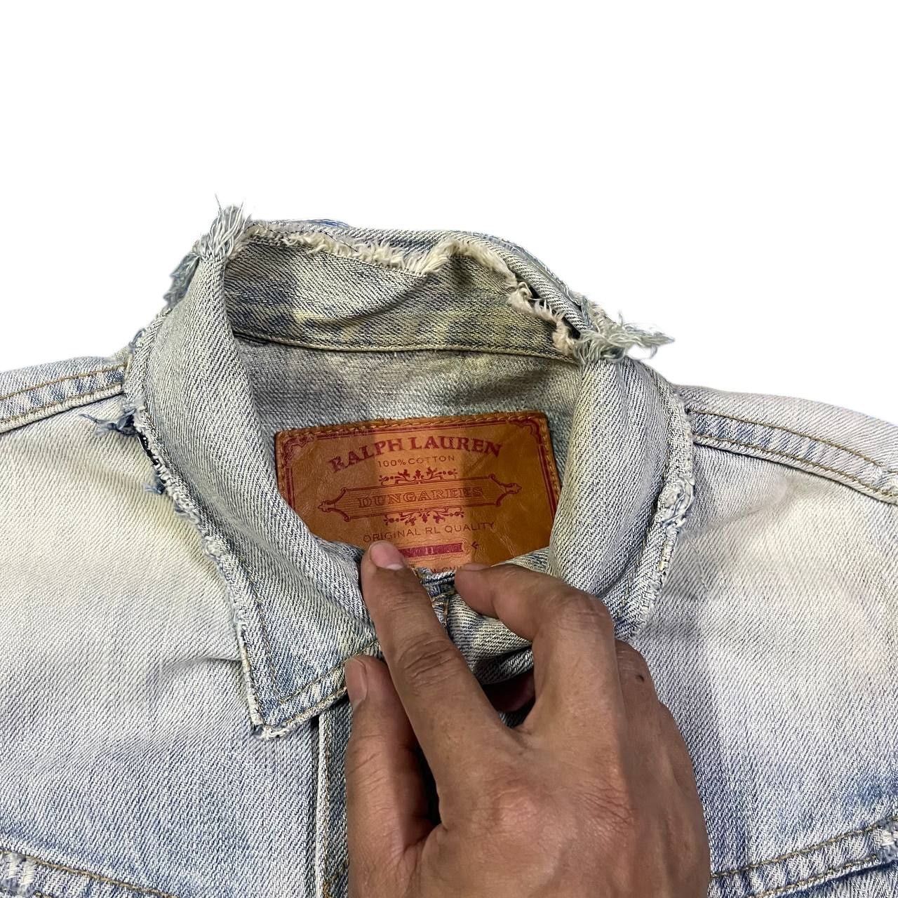 Polo Ralph Lauren Crazy Thrashed Ralph Lauren Trucker Denim Jacket Vintage Size US XS / EU 42 / 0 - 7 Thumbnail