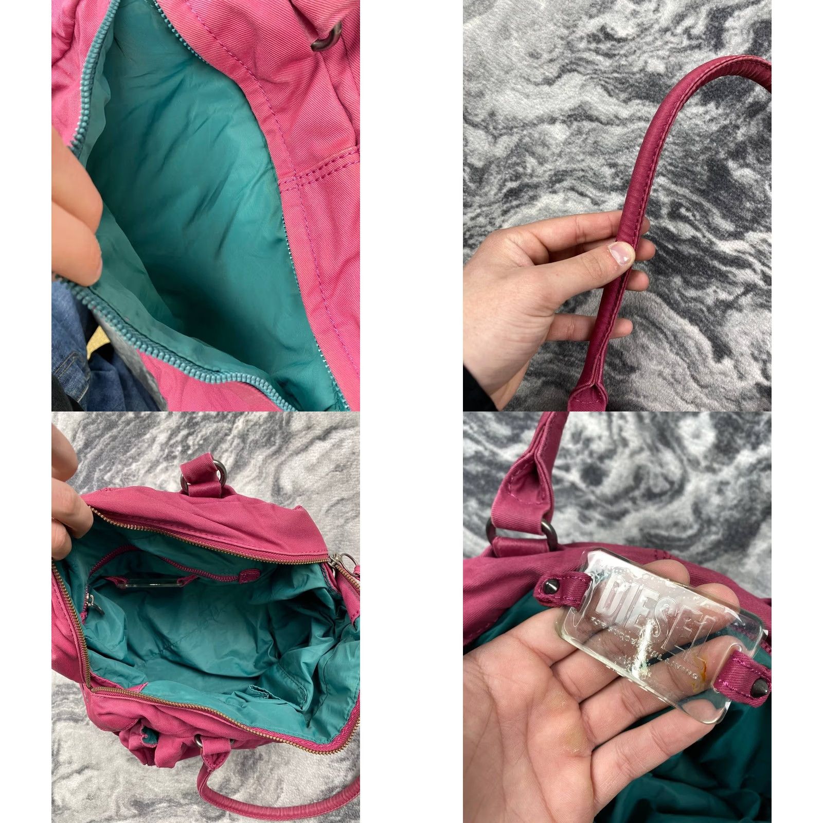 Diesel VINTAGE Diesel Metal Logo Mini Hanbag Shoulder Bag Women Pink Leather Zipper 00s Y2K Size ONE SIZE - 9 Thumbnail
