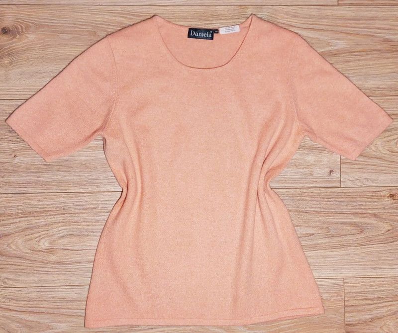 image of Vintage 100% Cashmere Sweater Blouse Apricot Luxury Soft, Women's (Size Large)