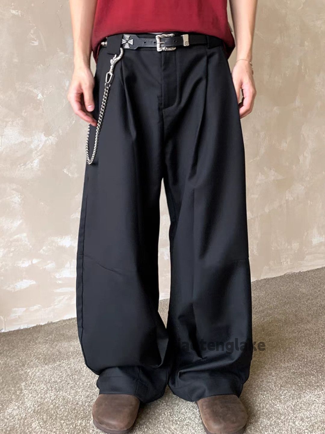 Designer Unisex utility loose baggy hiphop yuppie pleated pants Size US 28 / EU 44 - 6 Thumbnail
