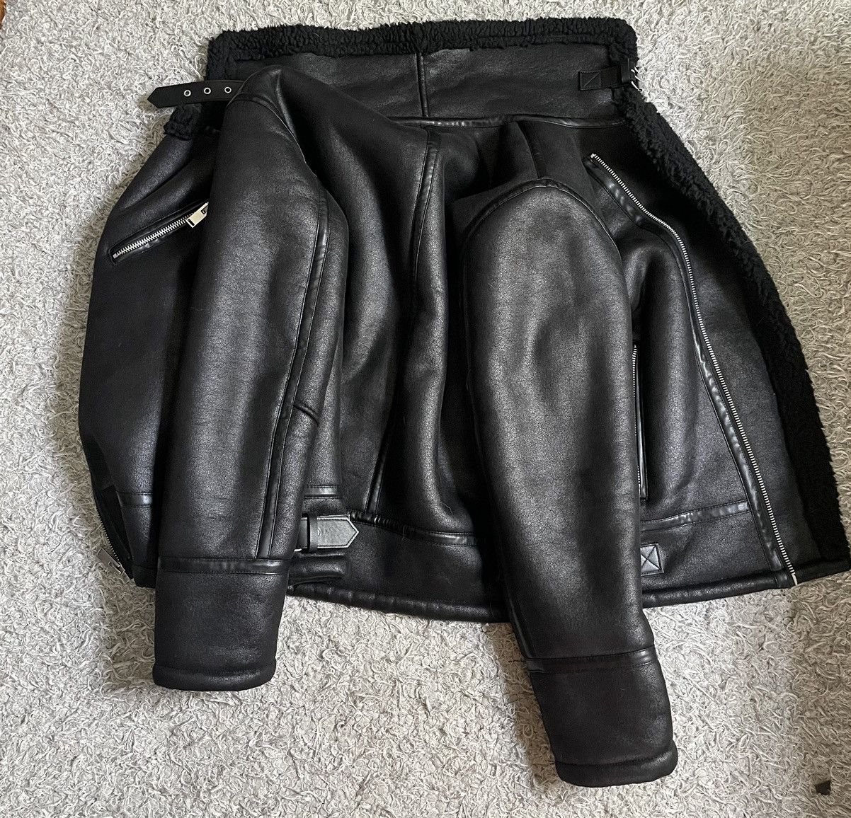 Zara Zara Leather Biker Jacket Size US L / EU 52-54 / 3 - 4 Thumbnail