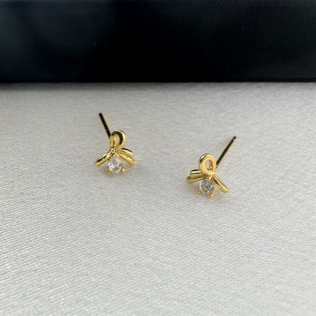 Designer Small CZ Bow Stud Earrings for Women Size ONE SIZE - 3 Thumbnail