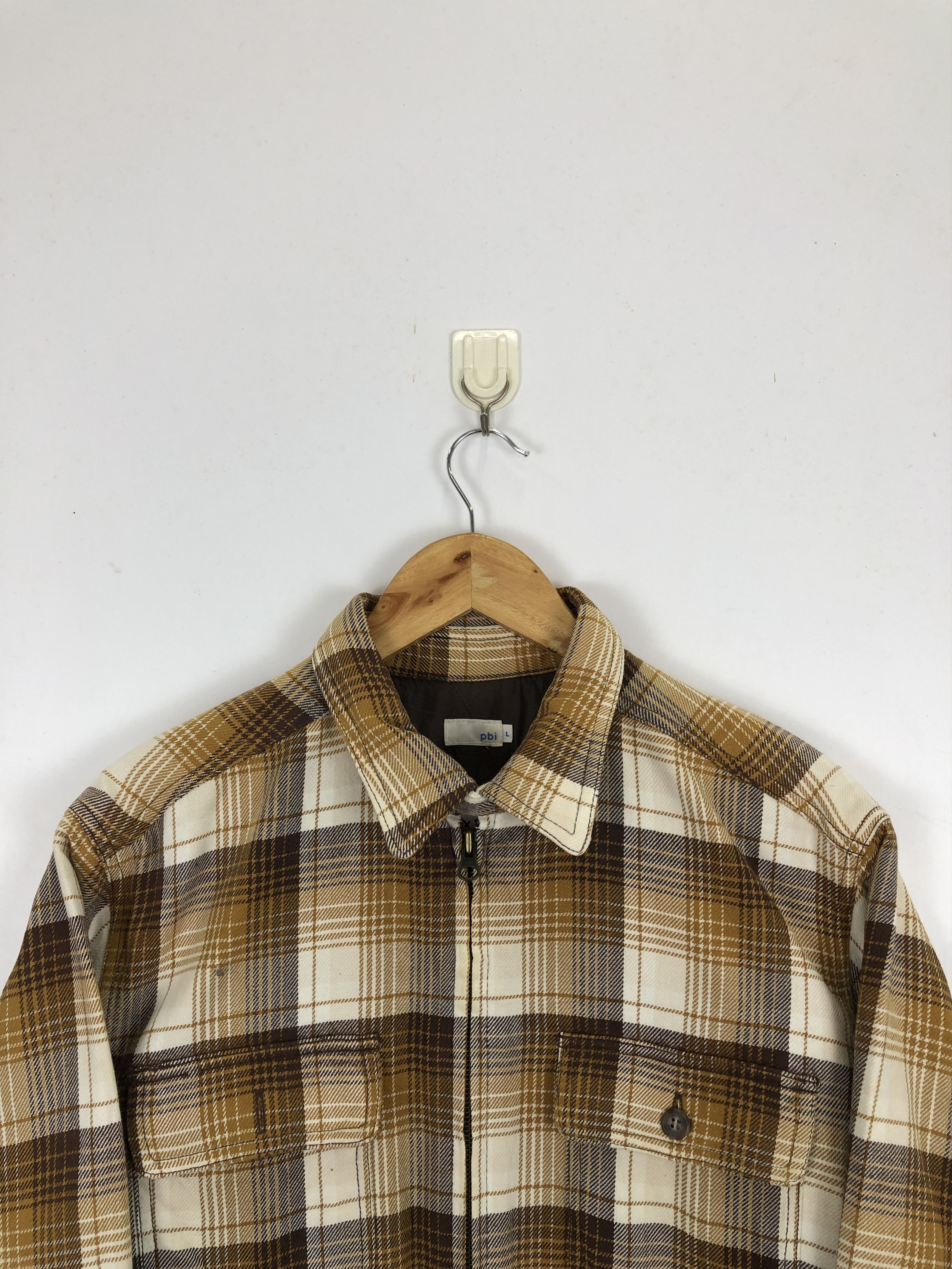 Japanese Brand × Vintage Vintage 80s Japanese Brand Shadow Plaid Flannel Jacket J1694 Size US L / EU 52-54 / 3 - 2 Thumbnail