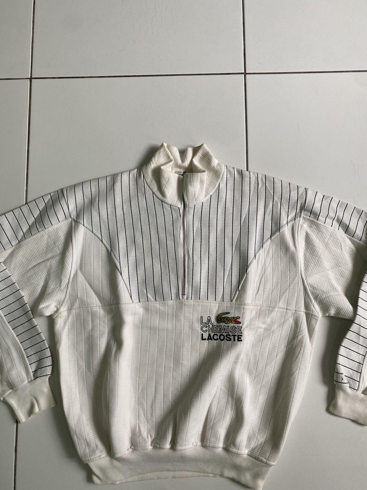 Lacoste × Vintage Vintge Lacoste half zip White Sweaters made in france Size US XL / EU 56 / 4 - 5 Thumbnail