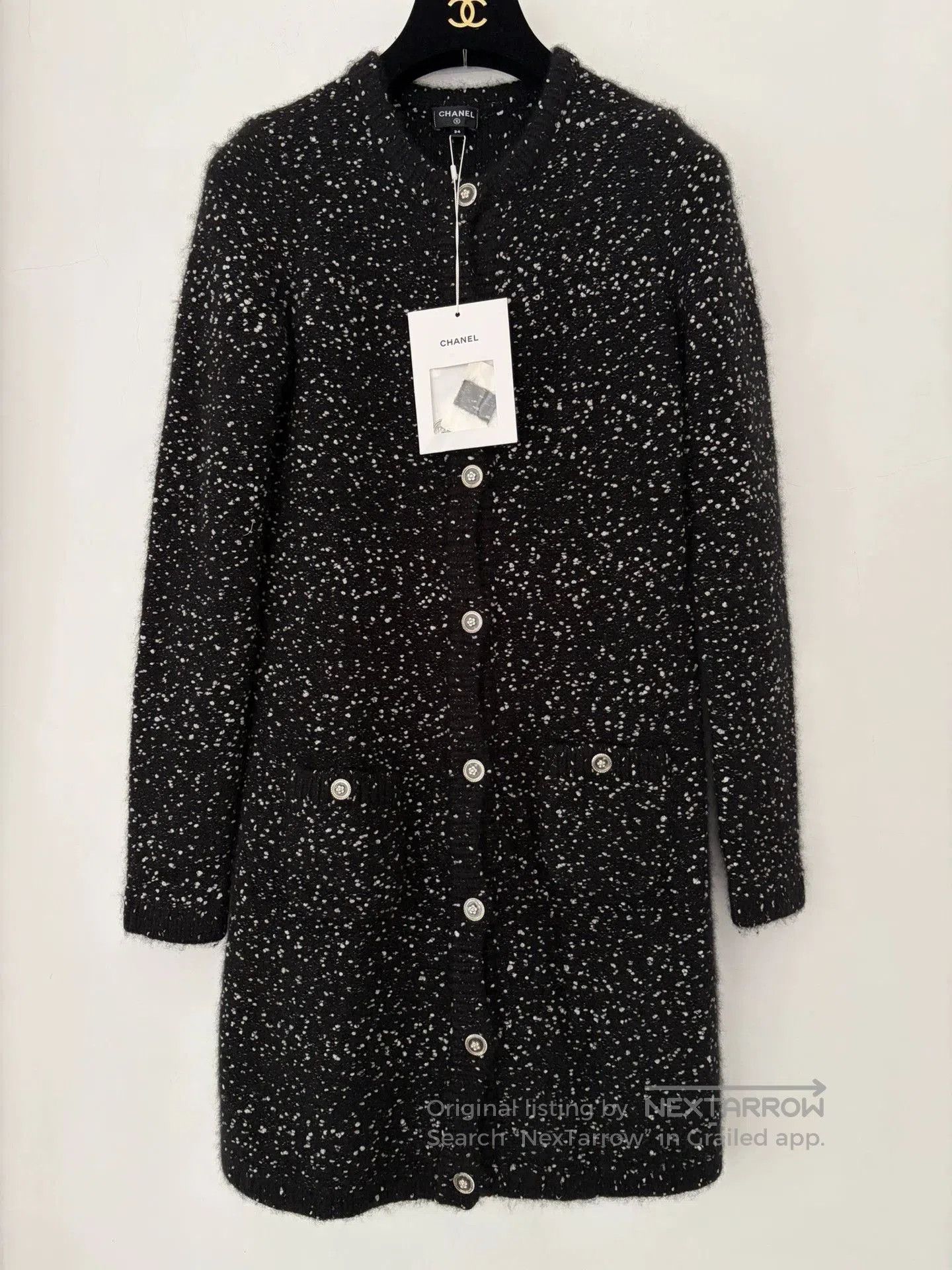 Chanel Chanel Black White Knit Dress 34. Size US 34 / EU 50 - 1 Thumbnail