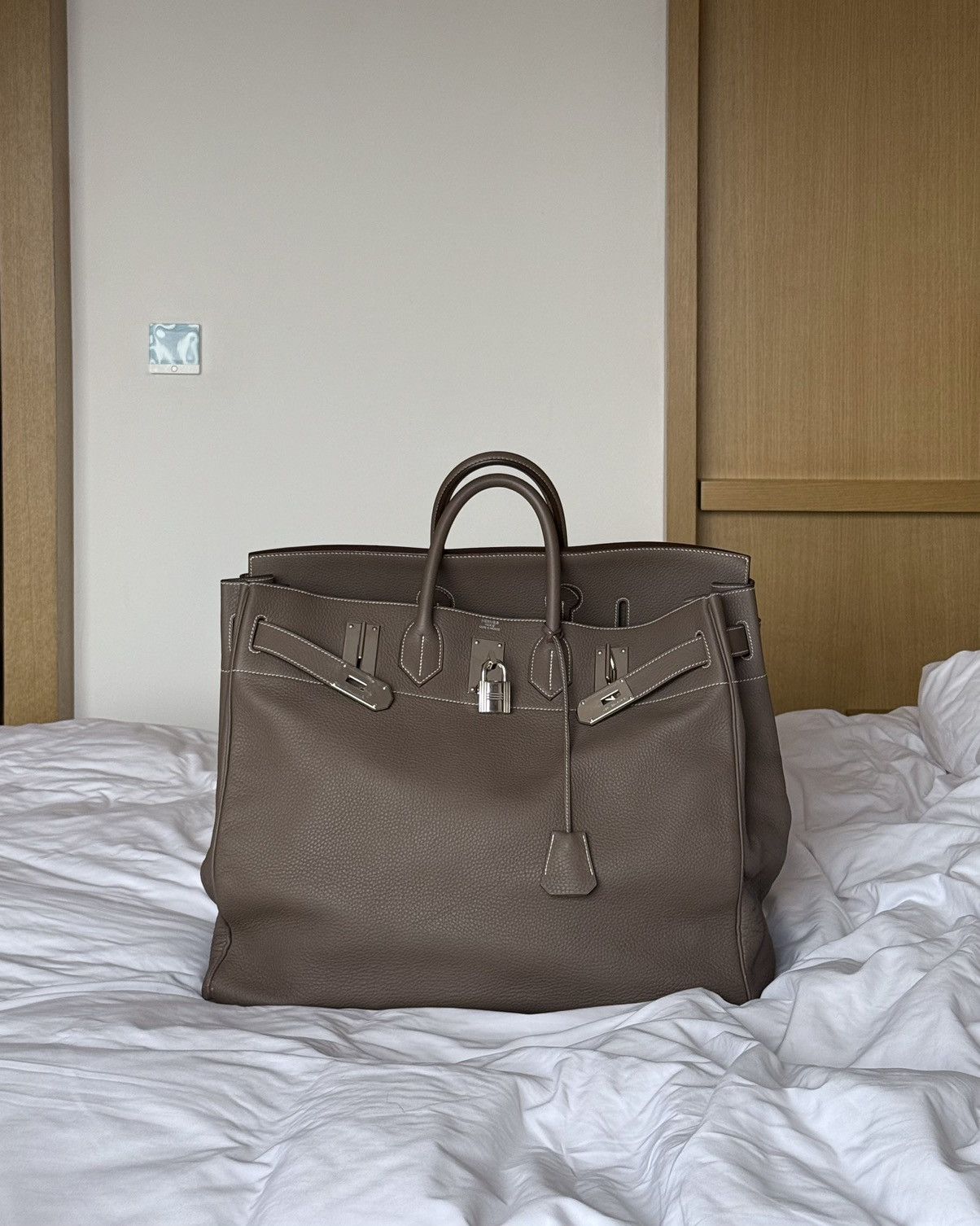Hermes Hermes HAC 50 Etoupe Togo Leather Palladium HW Size ONE SIZE - 5 Thumbnail