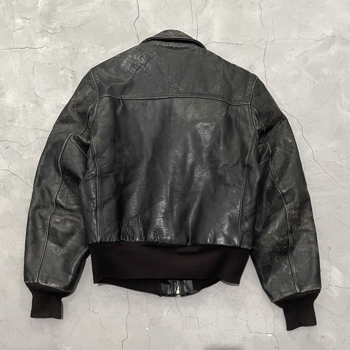 Vintage Rare Vintage 40s Moto Teddy Leather Jacket Distressed ERD Size US M / EU 48-50 / 2 - 7 Thumbnail