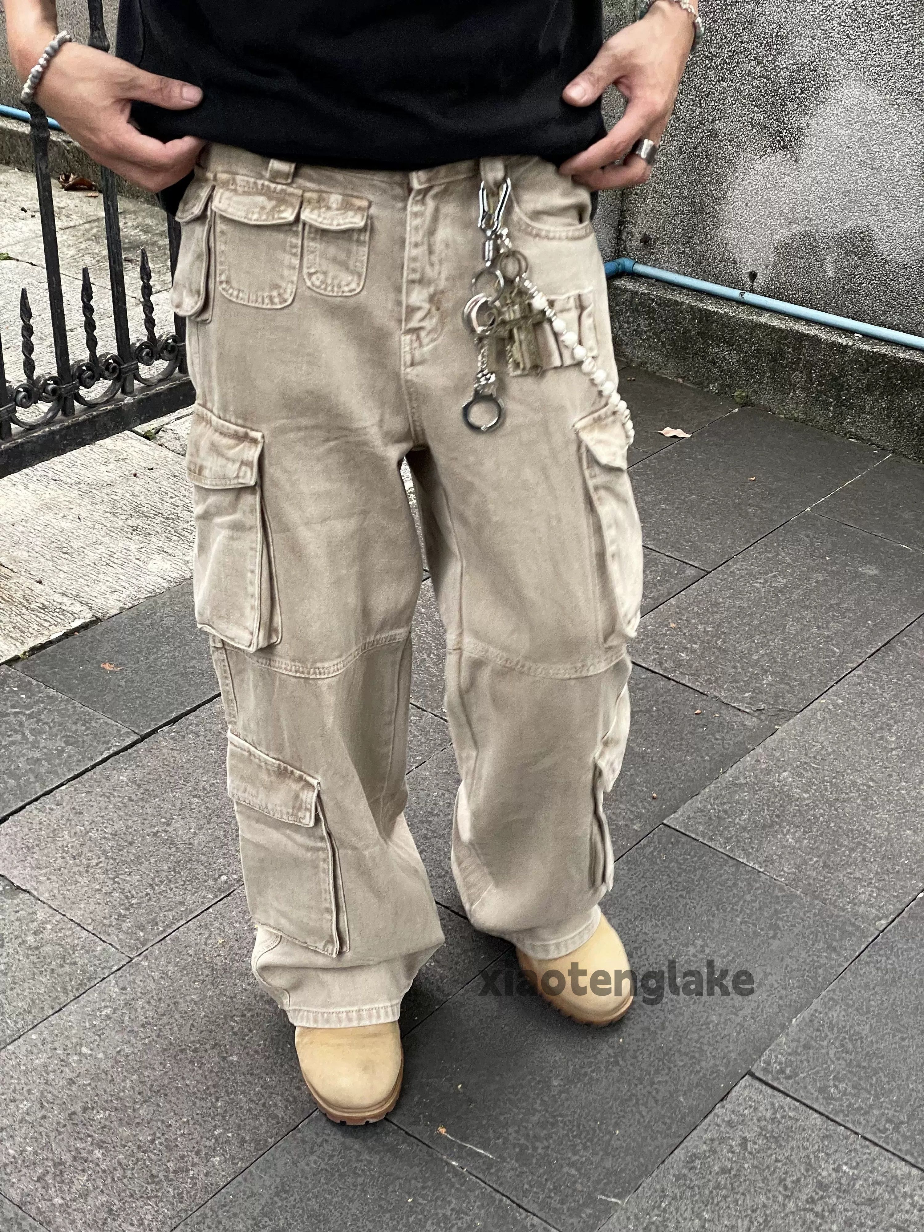 Designer × Vintage washed faded utility skate hiphop loose baggy cargo pants Size US 28 / EU 44 - 1 Thumbnail
