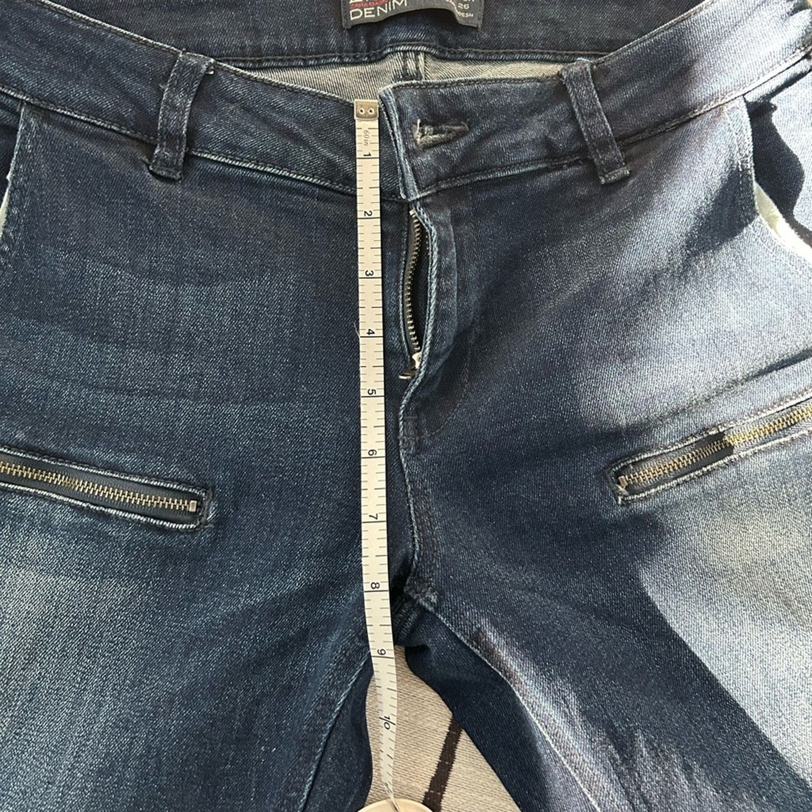 Zara Zara Denim Moto Dark Wash Stretch Skinny Jeans Women's 4 Size 32" / US 10 / IT 46 - 6 Thumbnail