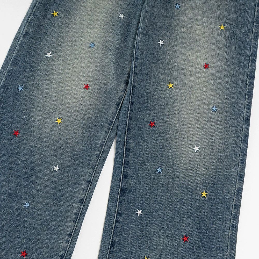 Jean Men's washed vintage loose straight star jeans Size US 32 / EU 48 - 4 Thumbnail