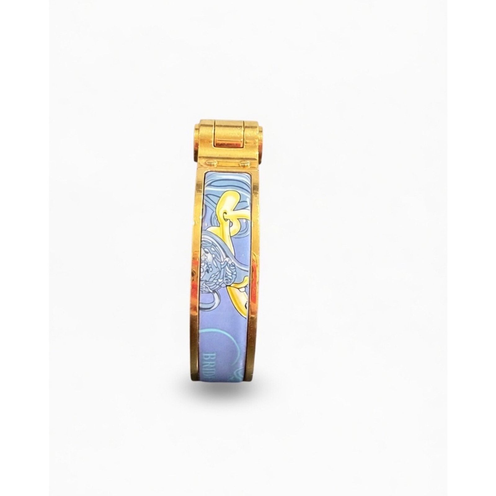 Hermes Hermès Paris Brides de Gala Blue Enamel Bangle Bracelet Size ONE SIZE - 5 Thumbnail