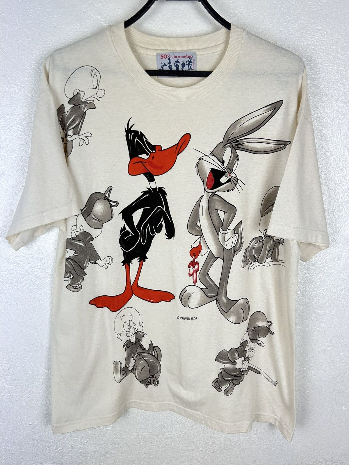 Vintage 90s Vintage Warner Bros Daffy Duck Bugs Bunny AOP T-Shirt Size US L / EU 52-54 / 3 - 1 Thumbnail