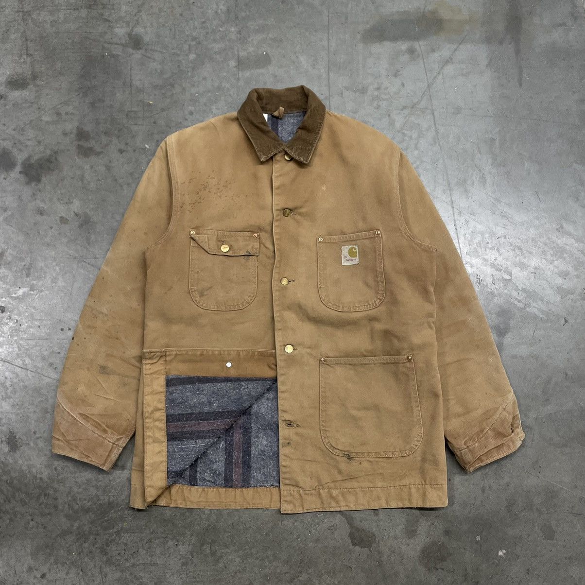 Vintage 1980s Carhartt Chore Jacket Tan
