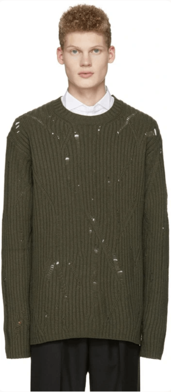 Maison Margiela Maison Margiela FW16 Distressed Ribbed Wool Jumper Size US S / EU 44-46 / 1 - 2 Thumbnail