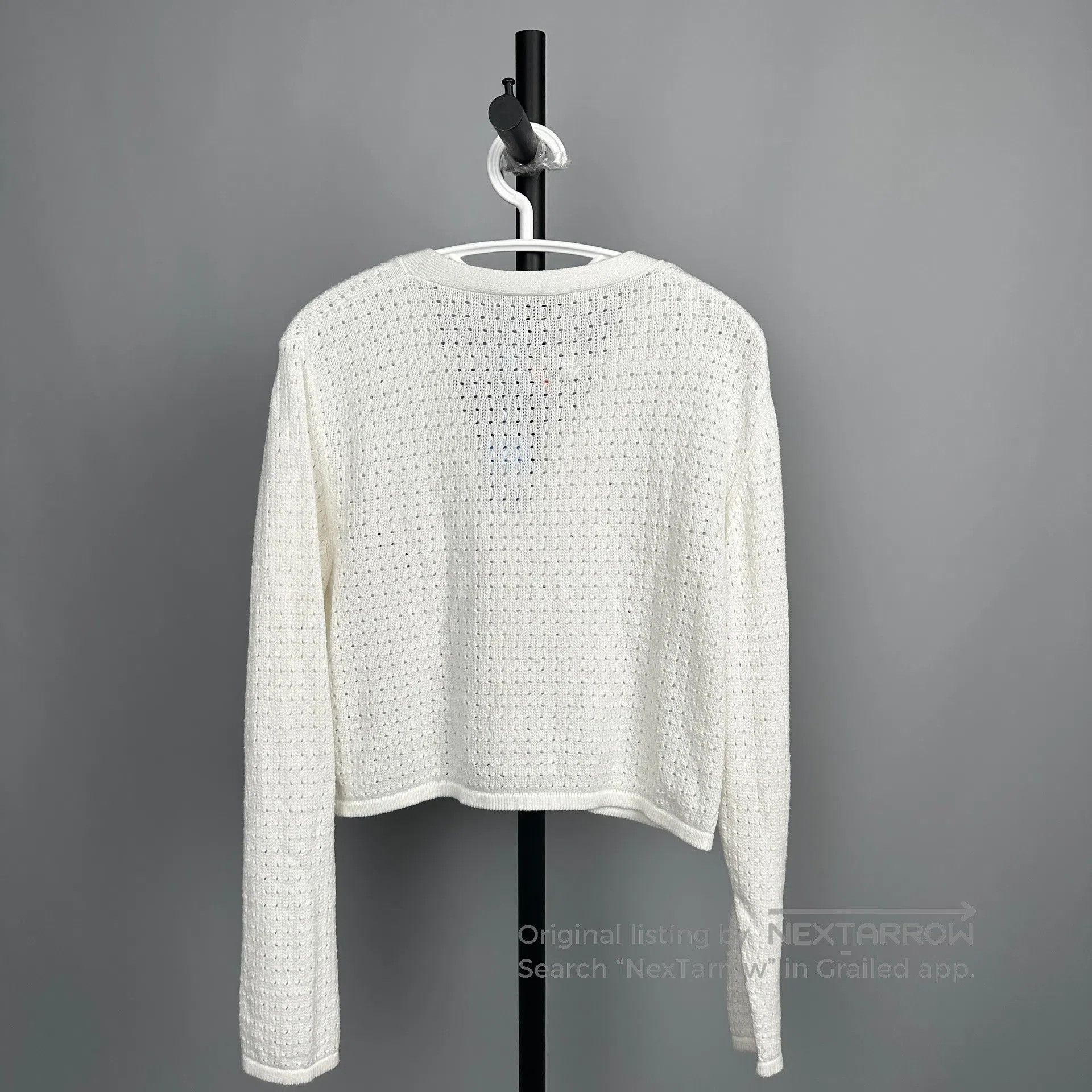Dior Dior size 13 White Openwork Long-sleeve Knit Cardigan| Size S / US 4 / IT 40 - 2 Thumbnail