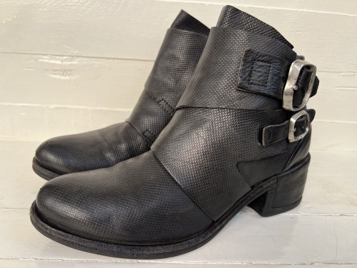 A.S.98 Airstep AS98 Black Leather Suede Boho Biker Ankle Boots Size US 8 / IT 38 - 1 Thumbnail