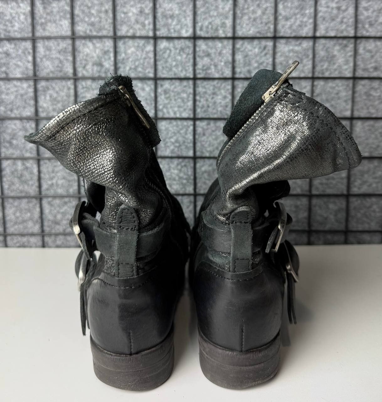 Japanese Brand A.S.98 Airstep Ankle Biker Boots Gliter Size US 8 / IT 38 - 6 Thumbnail