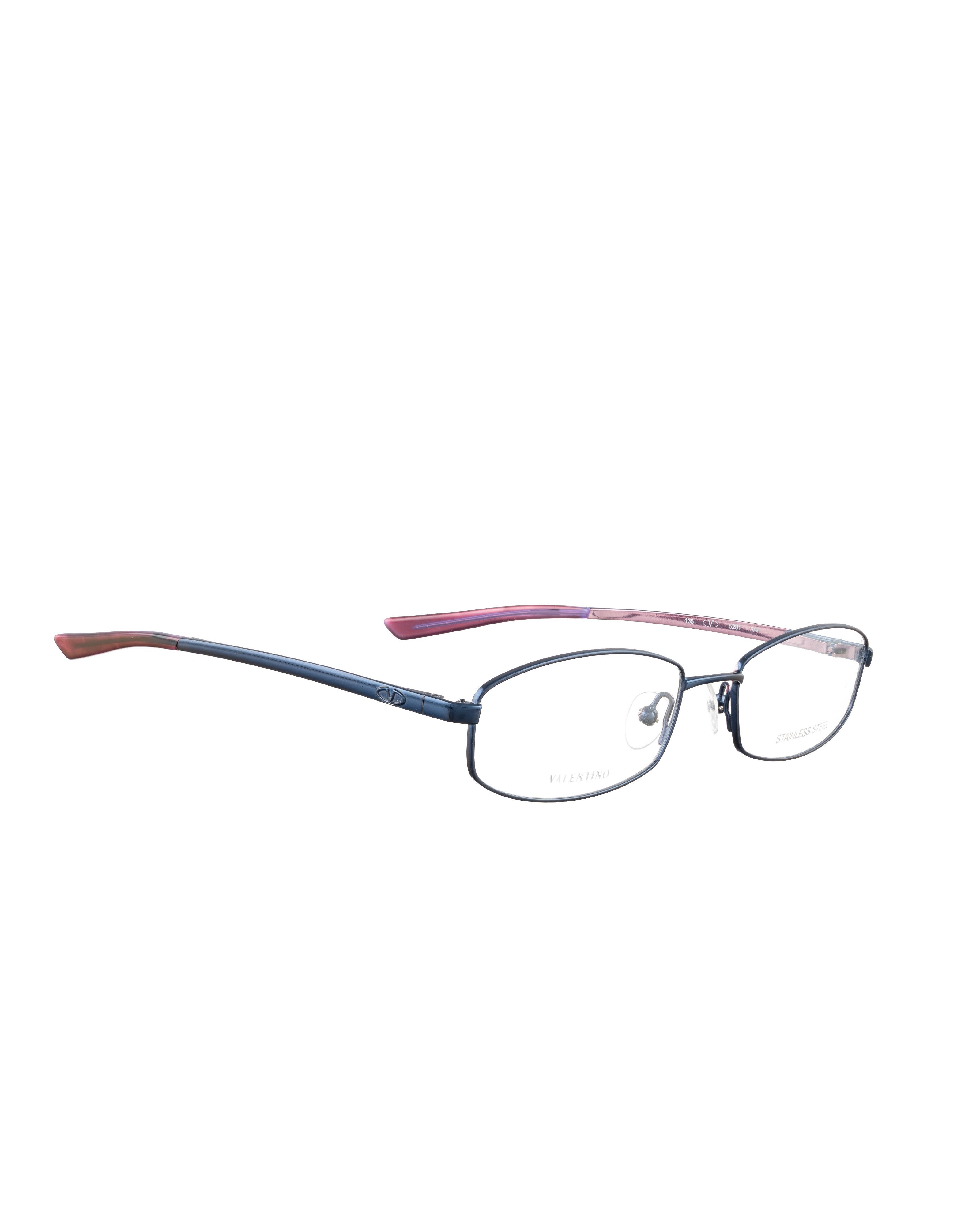 Valentino 00s Blue & Purple Metal Thin Glasses