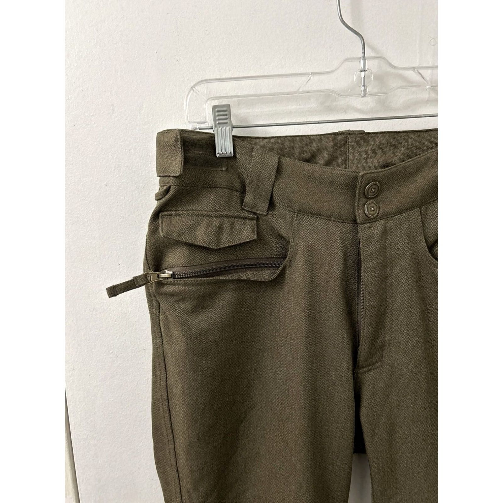 Billabong Billabong Snow Pants Mens Small Olive Green Herringbone 10K Waterproof Ski Pants Size US 29 - 4 Thumbnail