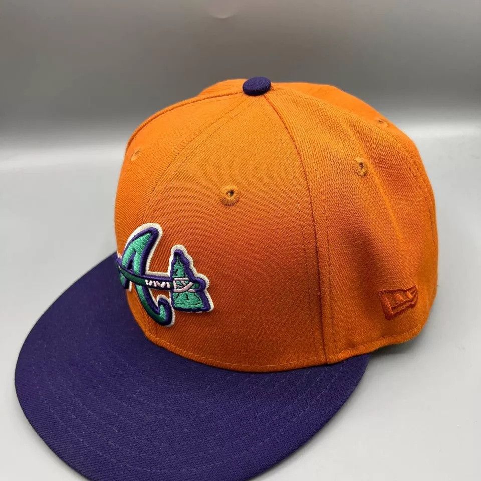 New Era Atlanta Braves Hat Men 7 3/8 59Fifty New Era Fitted Cap Size ONE SIZE - 3 Thumbnail