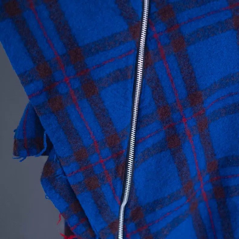 Comme des Garcons Comme Des Garcons size S Blue Plaid Asymmetric Skirt Size 23" - 8 Thumbnail
