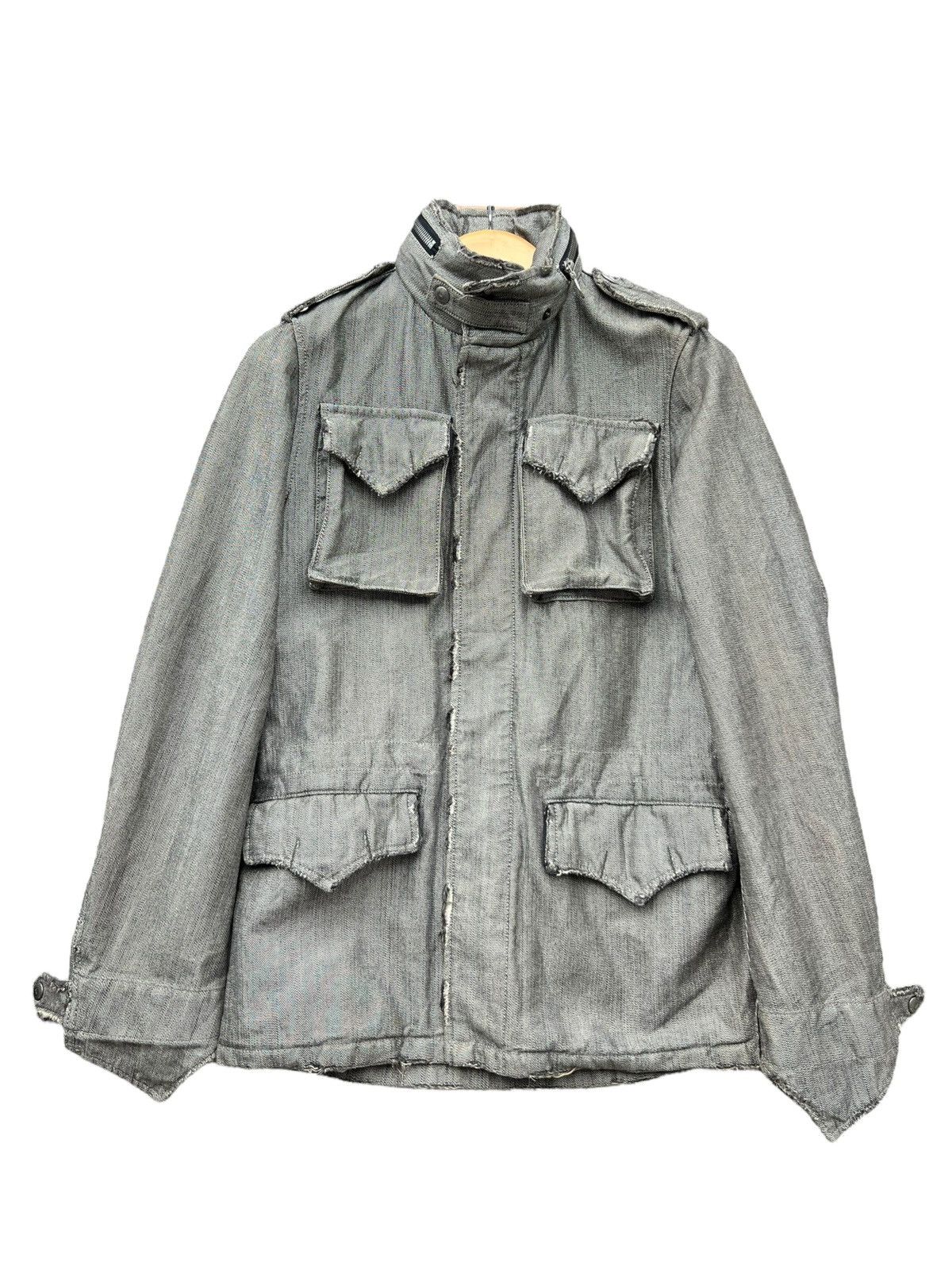 FranCisT MOR.K.S Francist Mor.K.S M65 Distressed Silver Goth Denim Jacket Size US S / EU 44-46 / 1 - 3 Thumbnail