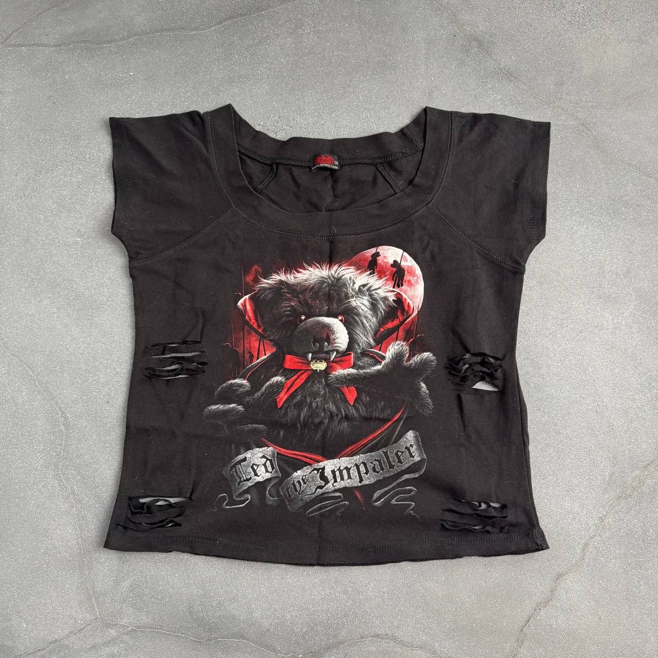 Japanese Brand Spiral Direct Gothic Y2K Distressed T-Shirt Size XXL / US 16-18 / IT 52-54 - 1 Thumbnail