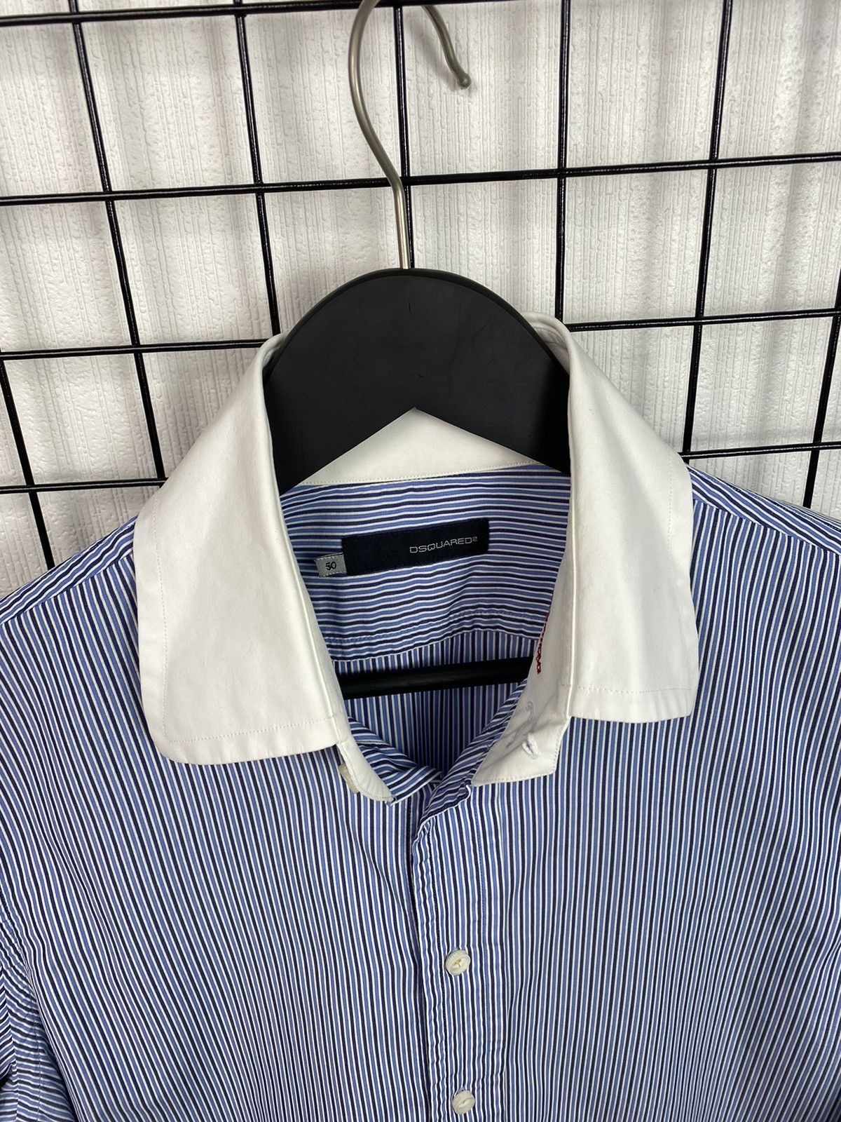 Dsquared2 Dsquared2 men striped shirt logo 50 size Blue white Size US M / EU 48-50 / 2 - 14 Thumbnail