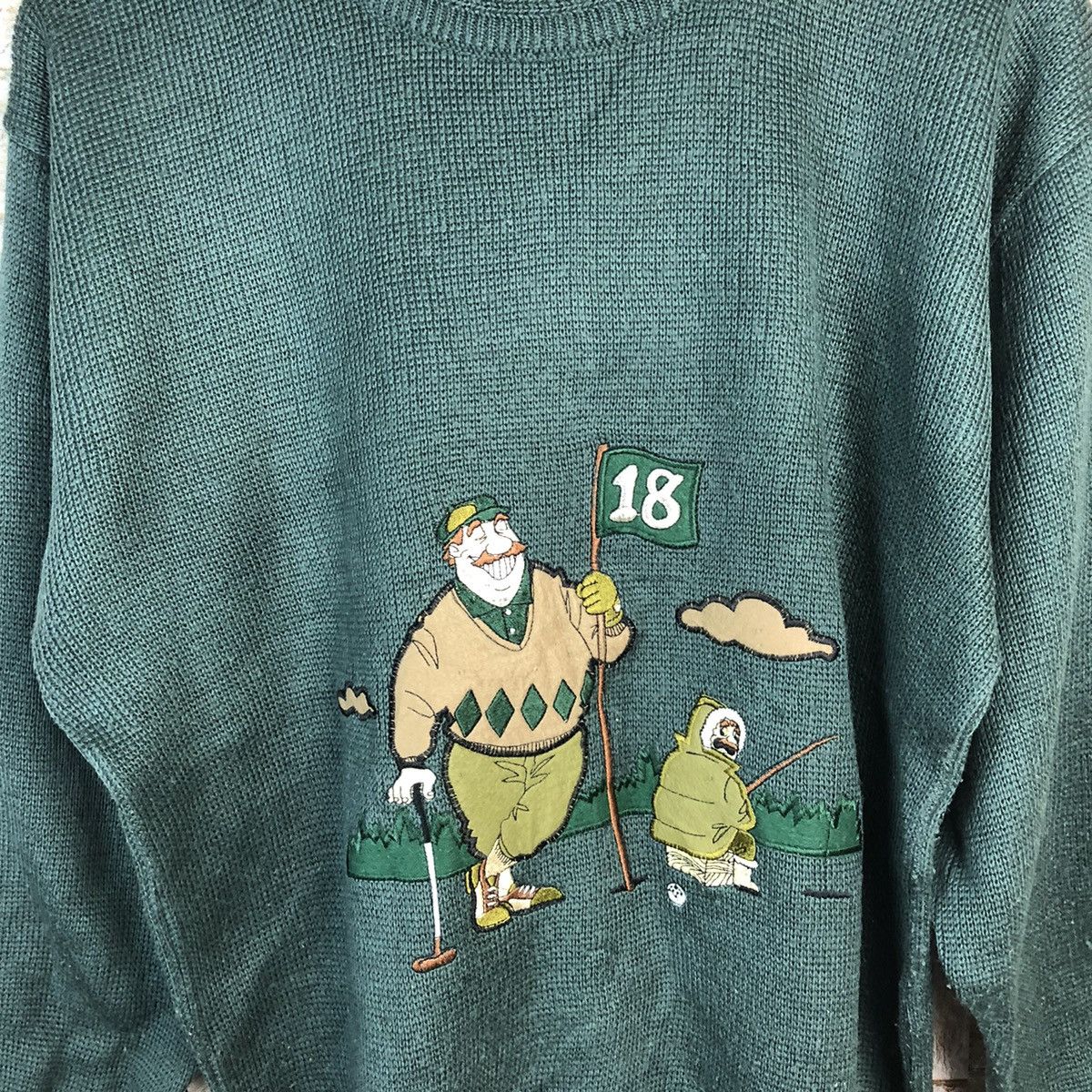 Vintage Grand Dipdie golf vintage cartoon Green Sweatshirt #A685 Size US M / EU 48-50 / 2 - 5 Thumbnail