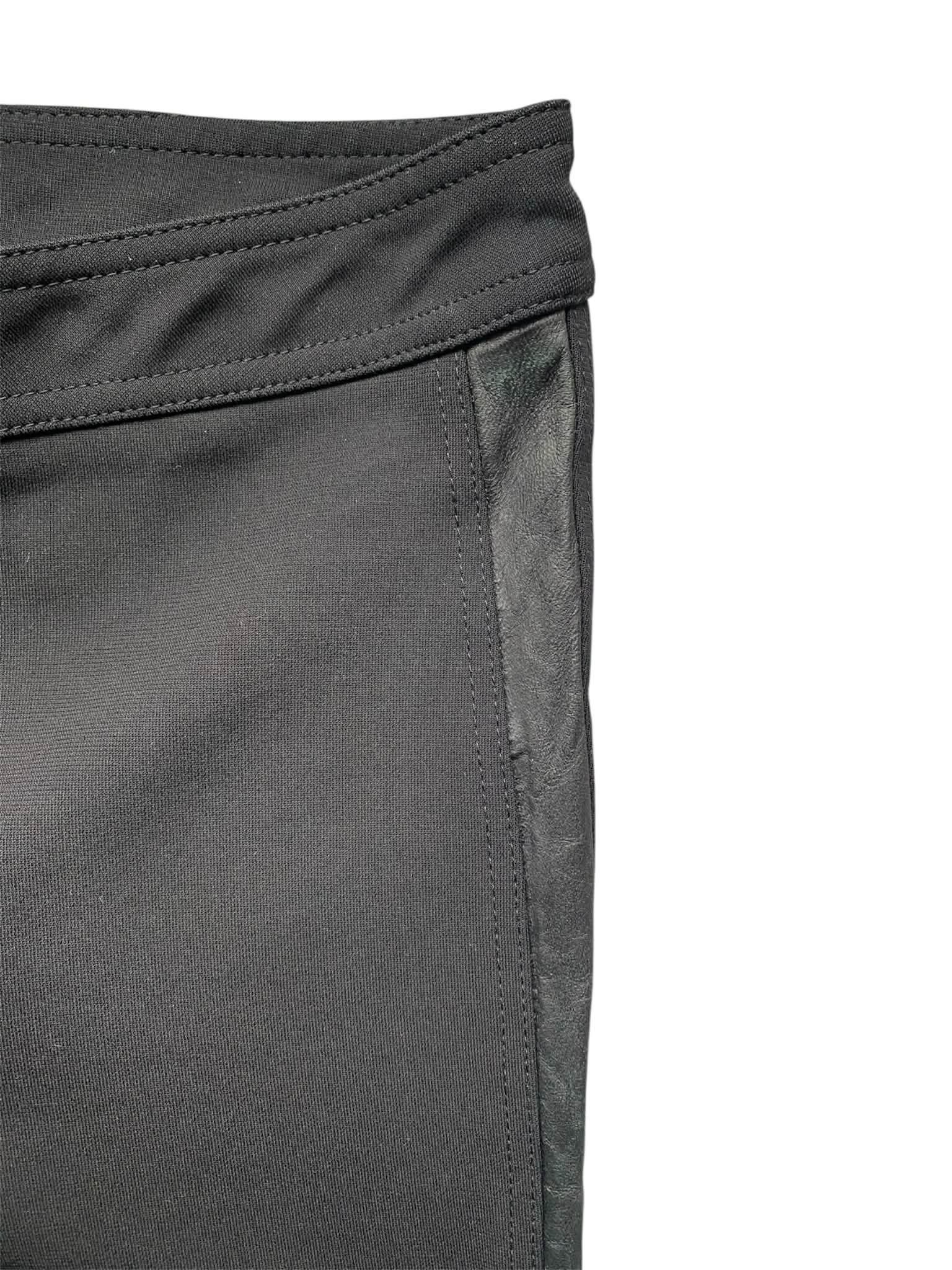 Burberry Burberry Black Lamb Leather Trim Skinny Fit Pants Leggings Size 28" / US 6 / IT 42 - 4 Thumbnail
