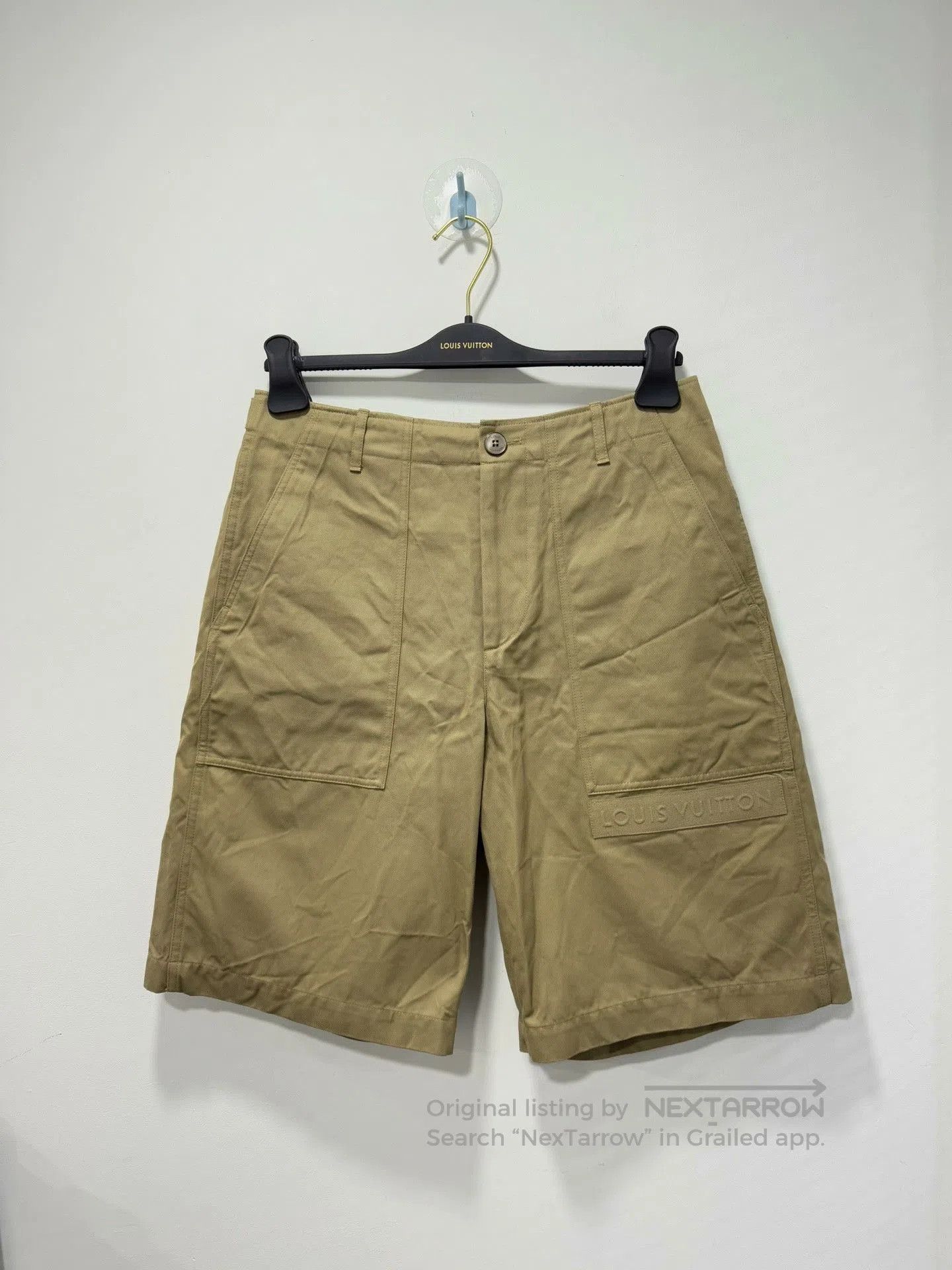 Louis Vuitton Louis Vuitton Khaki Rhinestone Denim Cargo Shorts. Size US 32 / EU 48 - 1 Thumbnail