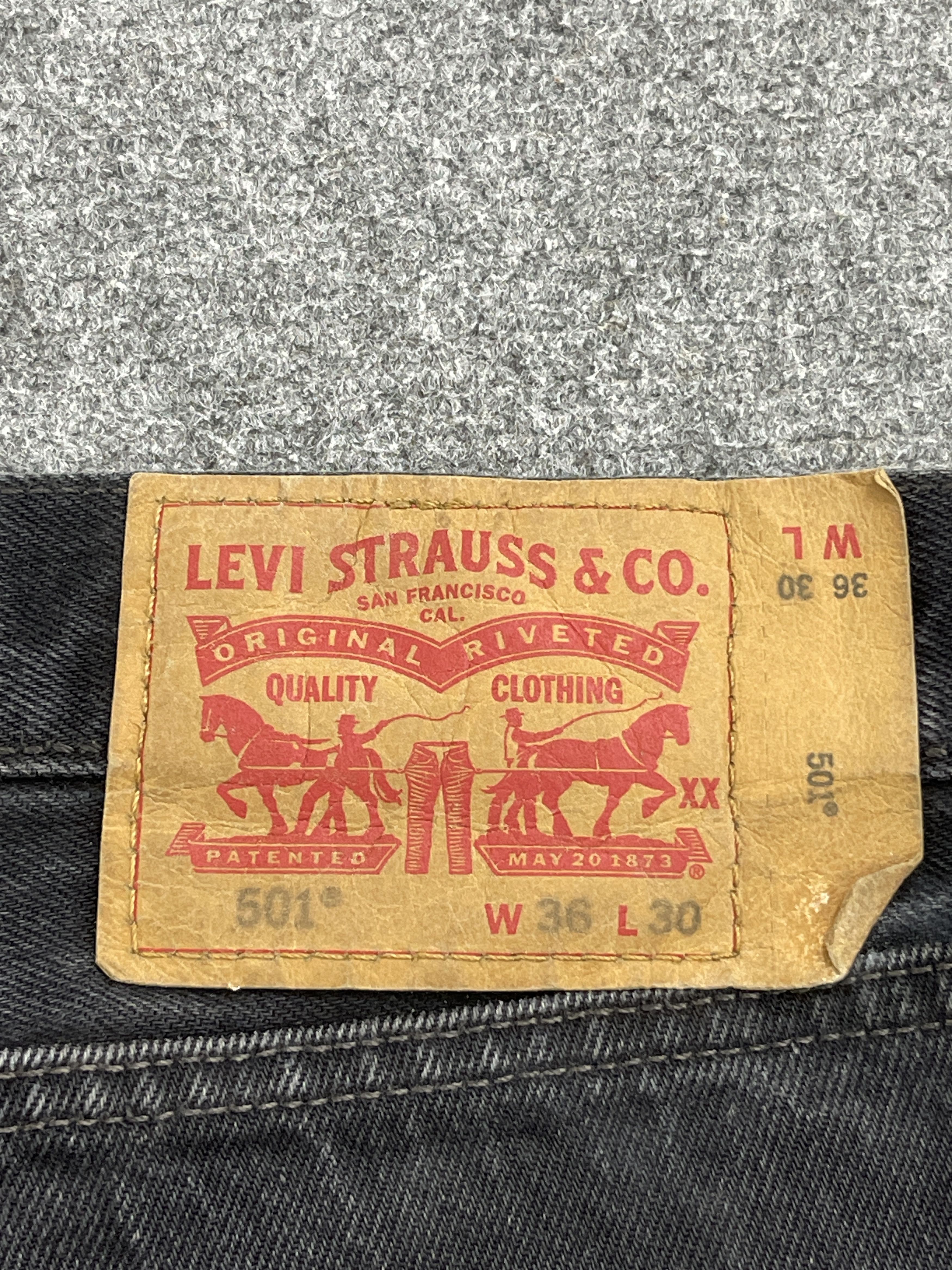 Levi's × Vintage Vintage Levi's 501 Super Black Denim Jeans Size US 36 / EU 52 - 5 Thumbnail
