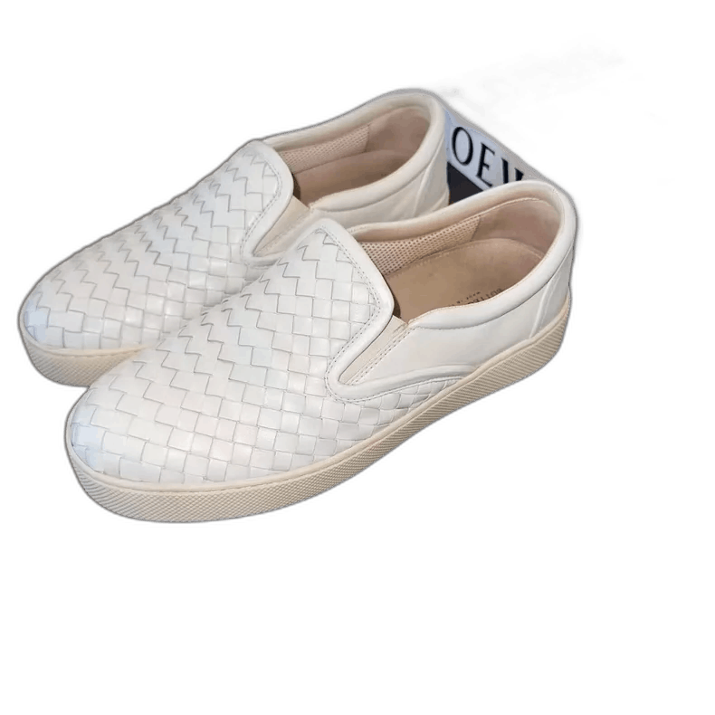 【関税&送料込】Bottega Veneta White Leather Slip Ons Bottega Veneta - Sawyer White Leather Slip-On Sneaker