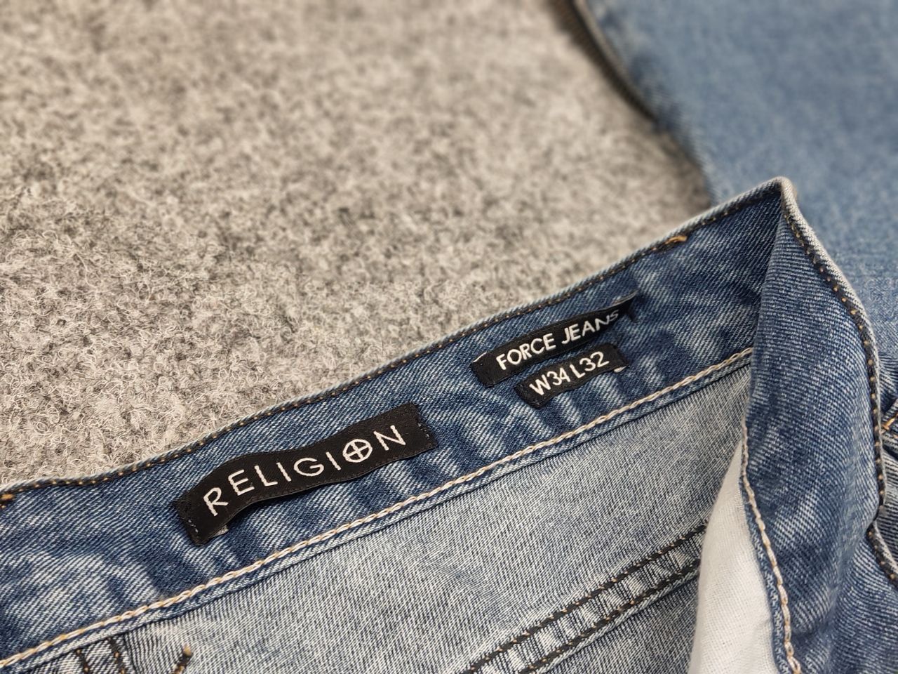 If Six Was Nine Religion New Atlantic Blue Force Distressed Denim Zip jeans Size US 34 / EU 50 - 15 Thumbnail