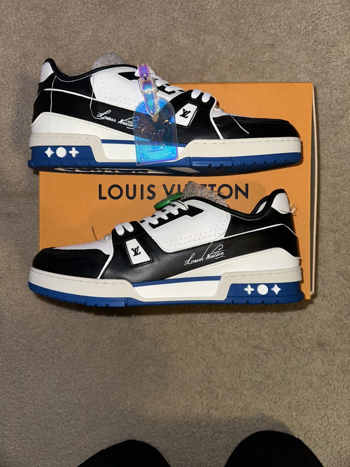 Louis Vuitton × Virgil Abloh Louis Vuitton Trainer Blue/White/Black SS 21 Size US 11 / EU 44 - 1 Thumbnail