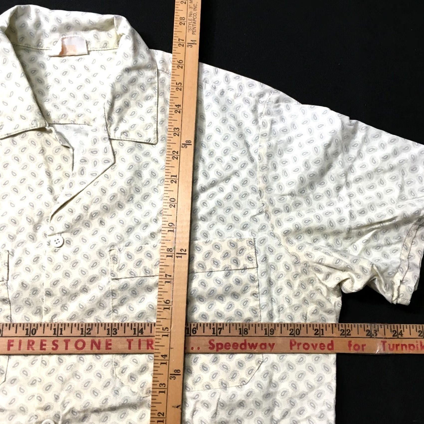 Etro VINTAGE sun classic Shirt Mens M Yellow pockets 70s style Short Sleeve Button-Up Cotton Casual, Classic, Vintage Mens Size US M / EU 48-50 / 2 - 3 Thumbnail