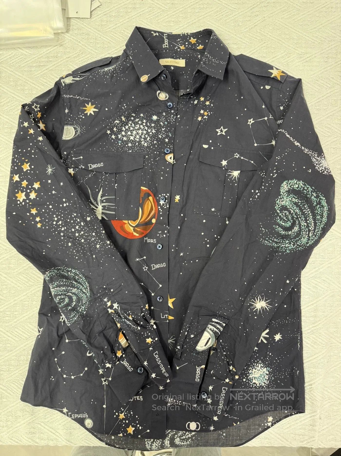 Valentino Valentino Starry Sky Shirt with Epaulettes. Size US L / EU 52-54 / 3 - 6 Thumbnail