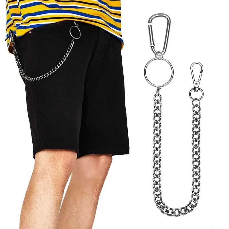 Vintage Stainless steel Long Metal Wallet Belt Chain Size ONE SIZE - 1 Thumbnail