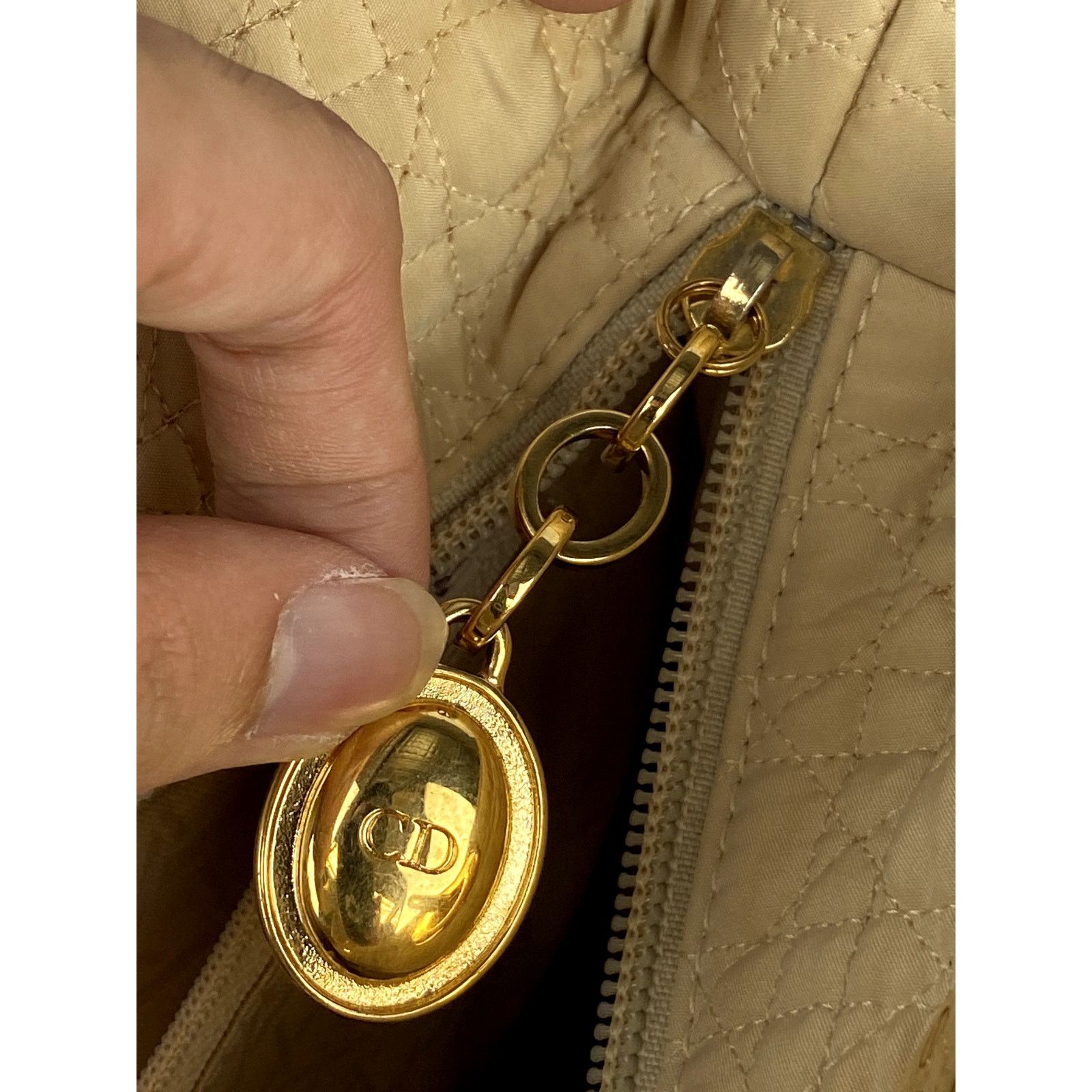 Dior Dior Beige Microfiber Lady Dior GD Handbag Size ONE SIZE - 13 Thumbnail
