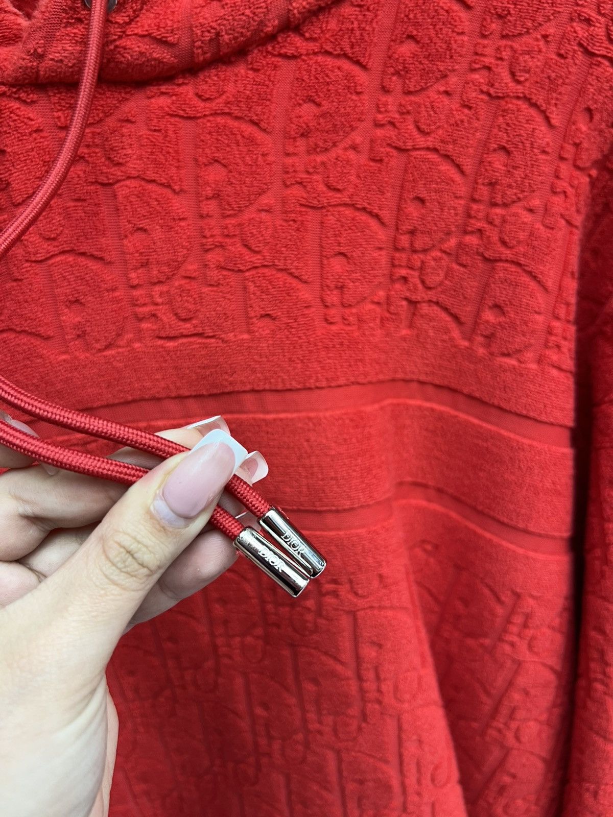 Dior Christian Dior Red Terry Oblique Hoodie Size US XXL / EU 58 / 5 - 3 Thumbnail