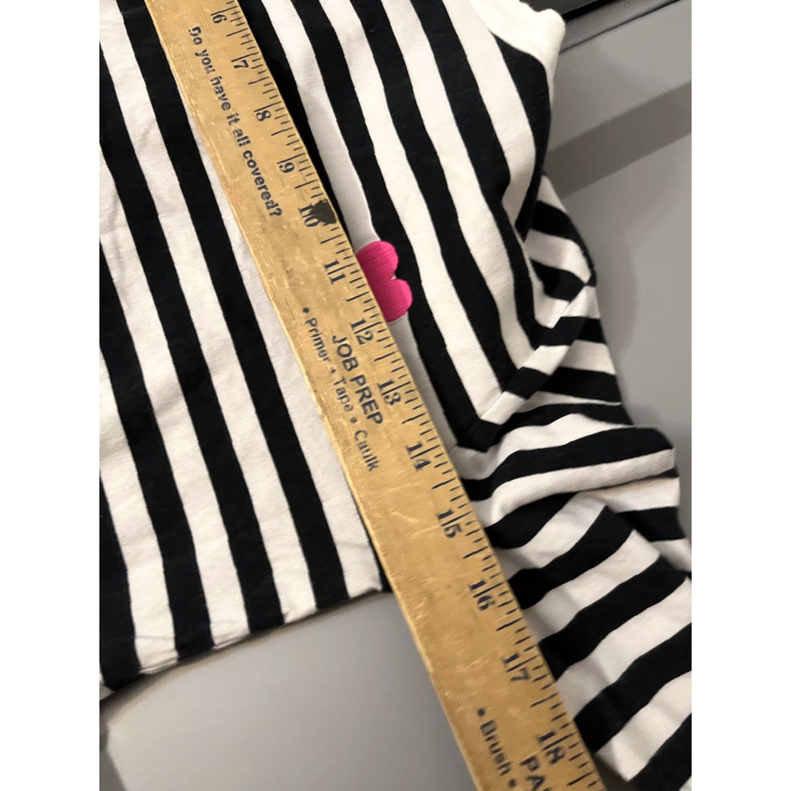 Loft Loft Black White Striped Heart Graphic Long Sleeve Top Women's XS Size XS / US 0-2 / IT 36-38 - 5 Thumbnail